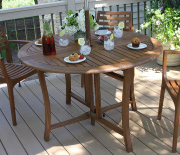 Eucalyptus Round Drop Leaf Table, 48"