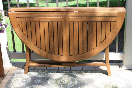 Eucalyptus Round Drop Leaf Table, 48"