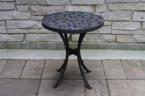 Natural Slate Cobble Stone Mosaic Accent Table