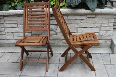 Eucalyptus Folding Side Chair, 2 pack